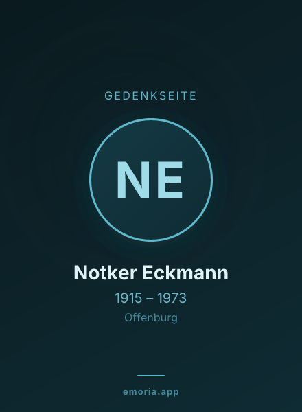 Gedenkportrait von Notker Eckmann