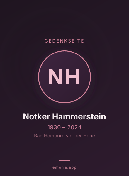 Gedenkportrait von Notker Hammerstein