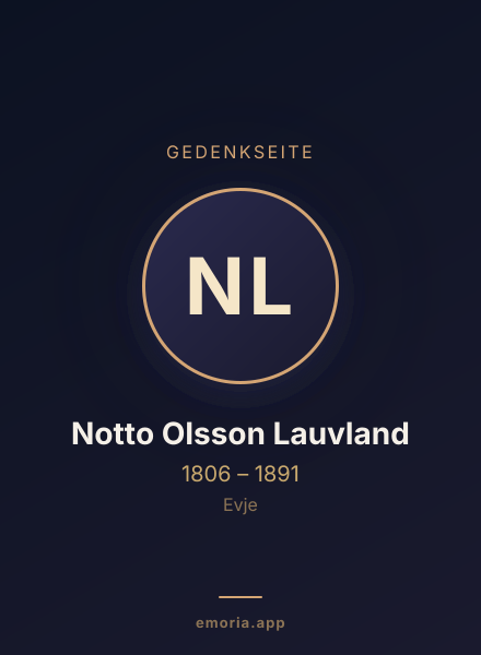 Gedenkportrait von Notto Olsson Lauvland