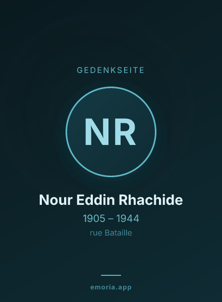 Gedenkportrait von Nour Eddin Rhachide