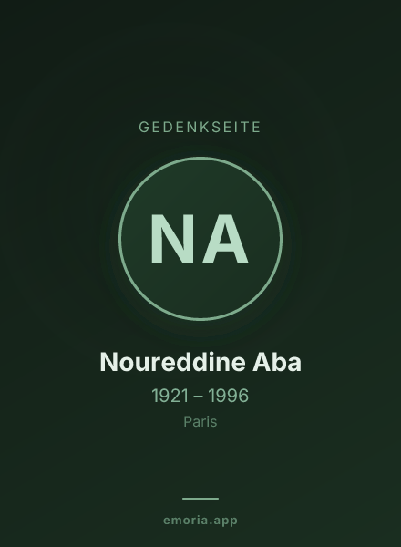 Gedenkportrait von Noureddine Aba