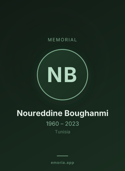 Memorial portrait of Noureddine Boughanmi