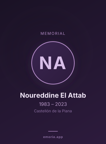 Memorial portrait of Noureddine El Attab