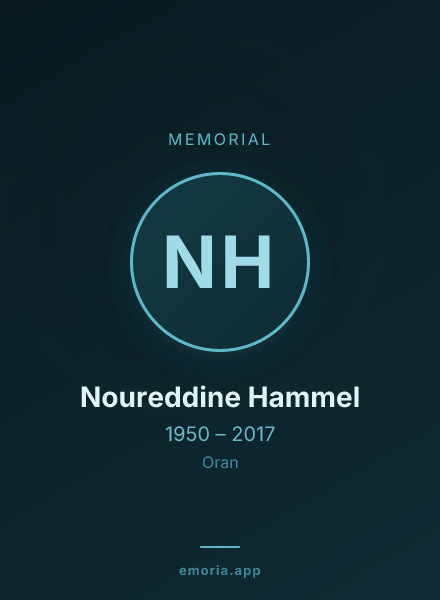 Memorial portrait of Noureddine Hammel