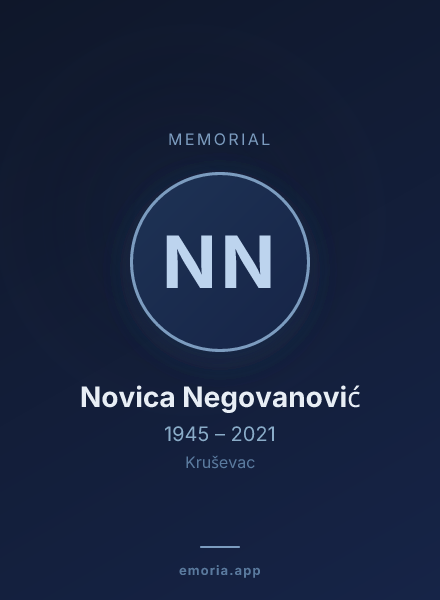 Memorial portrait of Novica Negovanović
