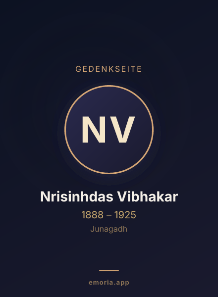 Gedenkportrait von Nrisinhdas Vibhakar