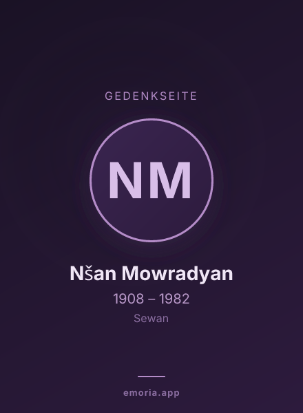 Gedenkportrait von Nšan Mowradyan