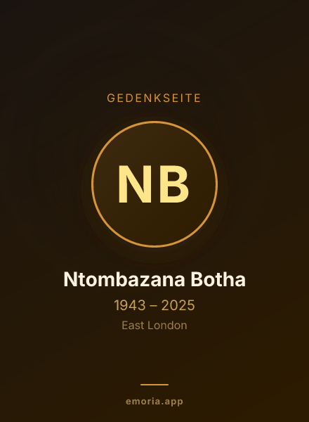 Gedenkportrait von Ntombazana Botha