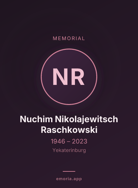 Memorial portrait of Nuchim Nikolajewitsch Raschkowski