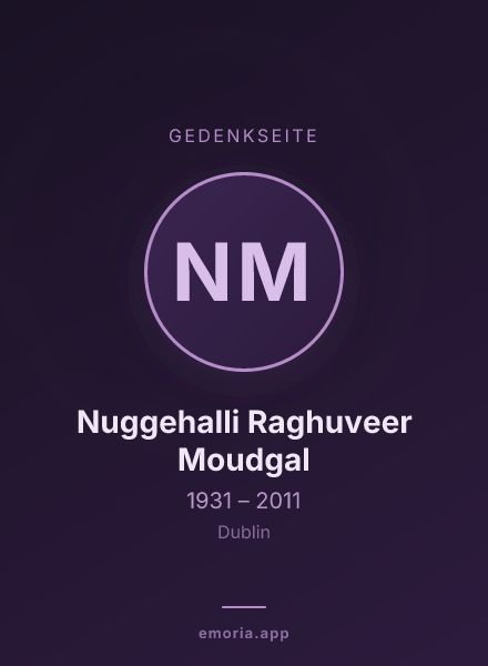 Gedenkportrait von Nuggehalli Raghuveer Moudgal