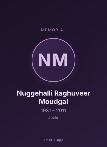 Memorial portrait of Nuggehalli Raghuveer Moudgal