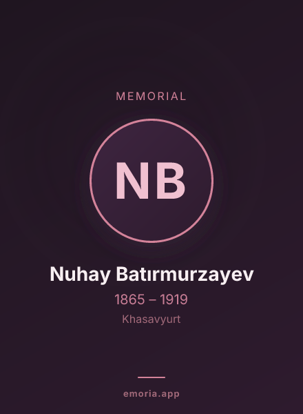 Memorial portrait of Nuhay Batırmurzayev