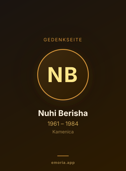 Gedenkportrait von Nuhi Berisha