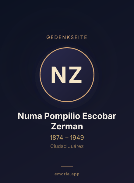 Gedenkportrait von Numa Pompilio Escobar Zerman