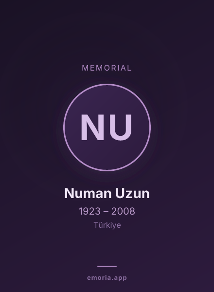 Memorial portrait of Numan Uzun