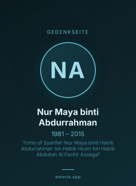 Gedenkportrait von Nur Maya binti Abdurrahman
