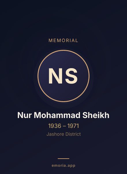 Memorial portrait of Nur Mohammad Sheikh