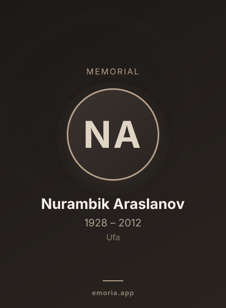 Memorial portrait of Nurambik Araslanov