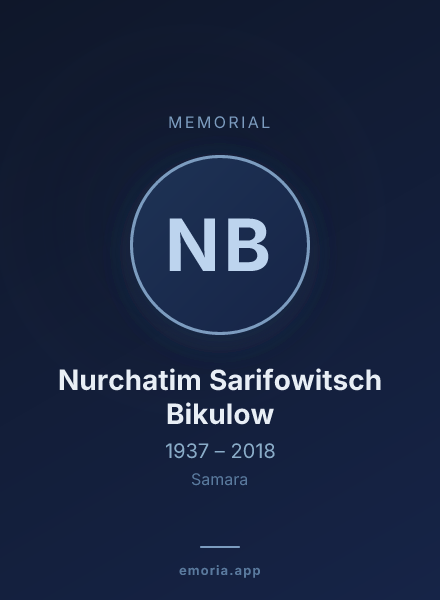 Memorial portrait of Nurchatim Sarifowitsch Bikulow