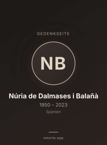 Gedenkportrait von Núria de Dalmases i Balañà