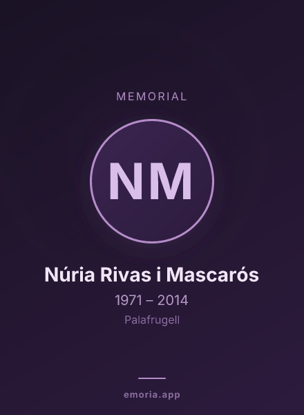 Memorial portrait of Núria Rivas i Mascarós