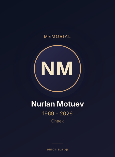 Memorial portrait of Nurlan Motuev