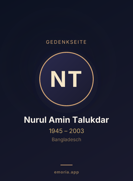 Gedenkportrait von Nurul Amin Talukdar
