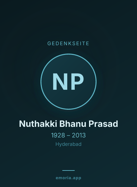 Gedenkportrait von Nuthakki Bhanu Prasad