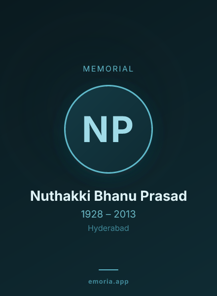 Memorial portrait of Nuthakki Bhanu Prasad