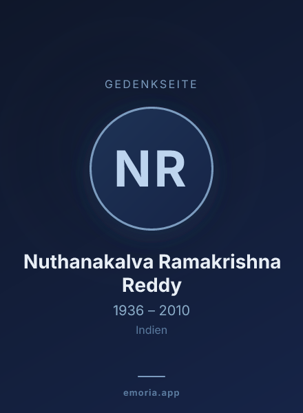 Gedenkportrait von Nuthanakalva Ramakrishna Reddy