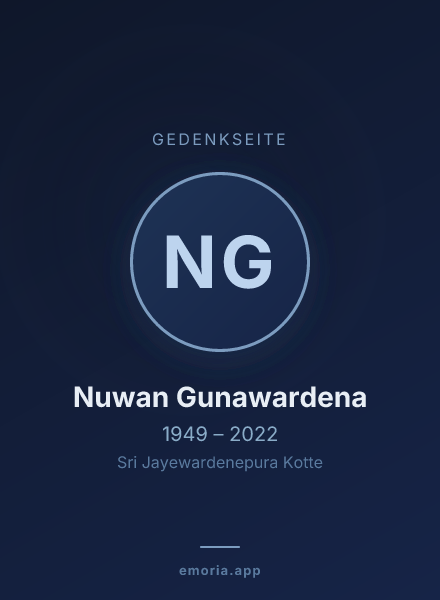 Gedenkportrait von Nuwan Gunawardena