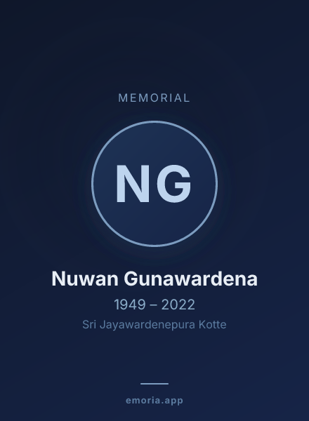 Memorial portrait of Nuwan Gunawardena
