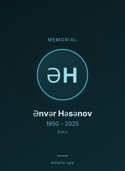 Memorial portrait of Ənvər Həsənov