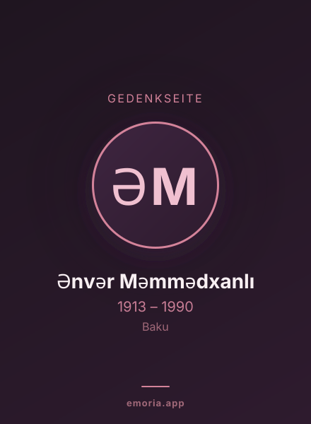 Gedenkportrait von Ənvər Məmmədxanlı