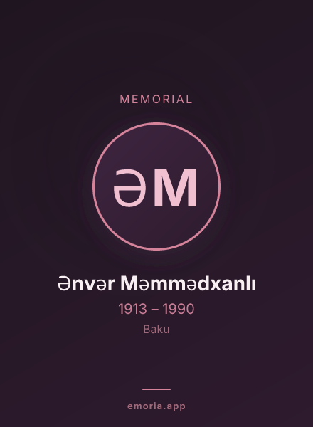 Memorial portrait of Ənvər Məmmədxanlı