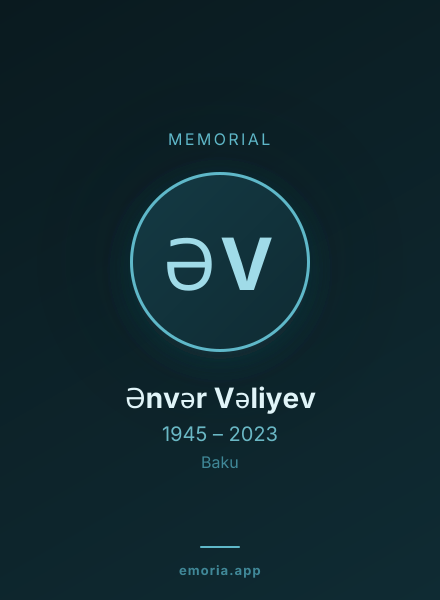 Memorial portrait of Ənvər Vəliyev