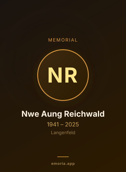 Memorial portrait of Nwe Aung Reichwald