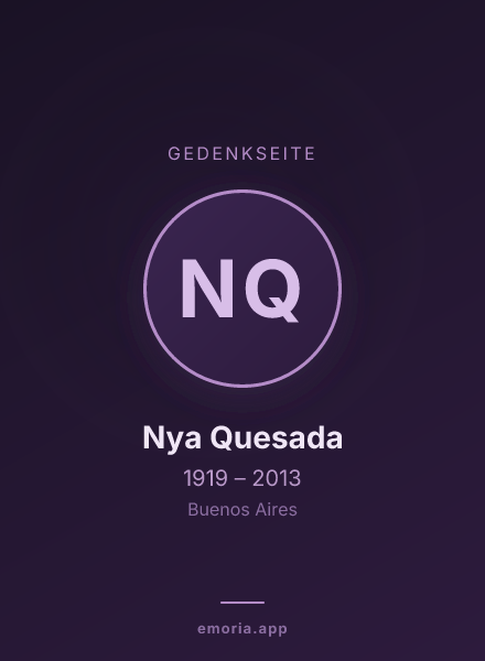 Gedenkportrait von Nya Quesada