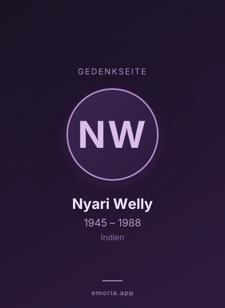 Gedenkportrait von Nyari Welly