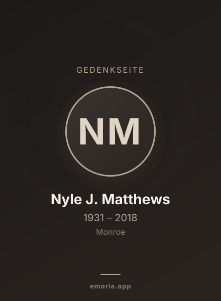 Gedenkportrait von Nyle J. Matthews