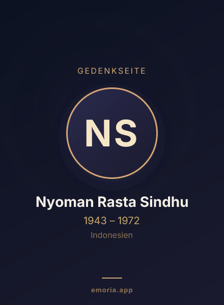 Gedenkportrait von Nyoman Rasta Sindhu