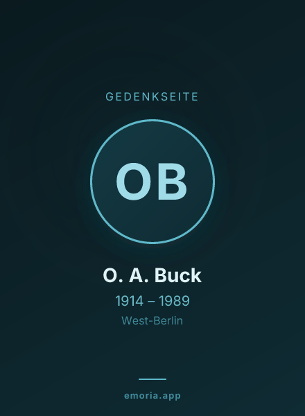 Gedenkportrait von O. A. Buck