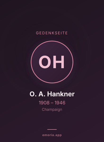 Gedenkportrait von O. A. Hankner