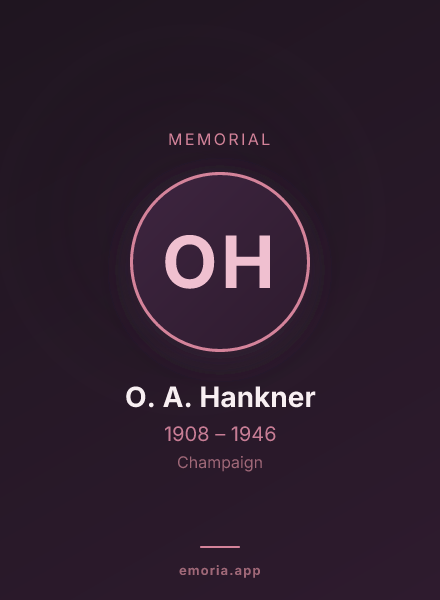 Memorial portrait of O. A. Hankner