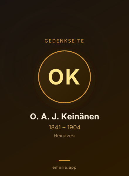 Gedenkportrait von O. A. J. Keinänen