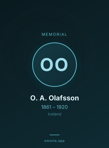 Memorial portrait of O. A. Olafsson