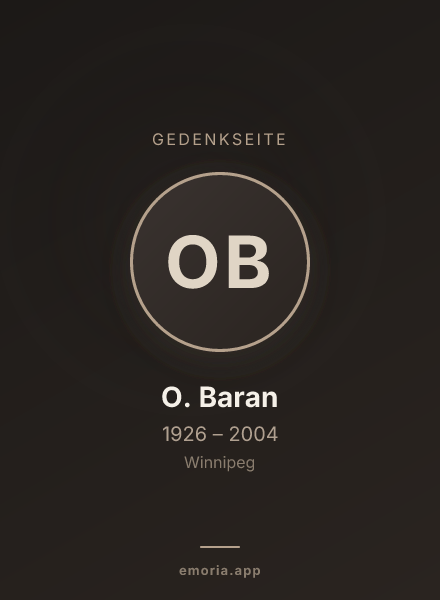 Gedenkportrait von O. Baran
