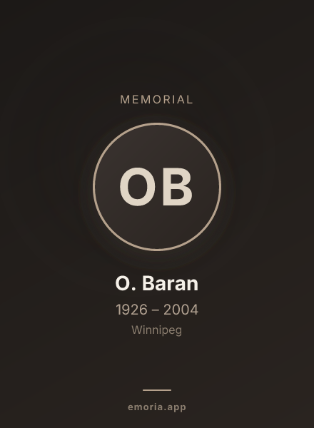 Memorial portrait of O. Baran