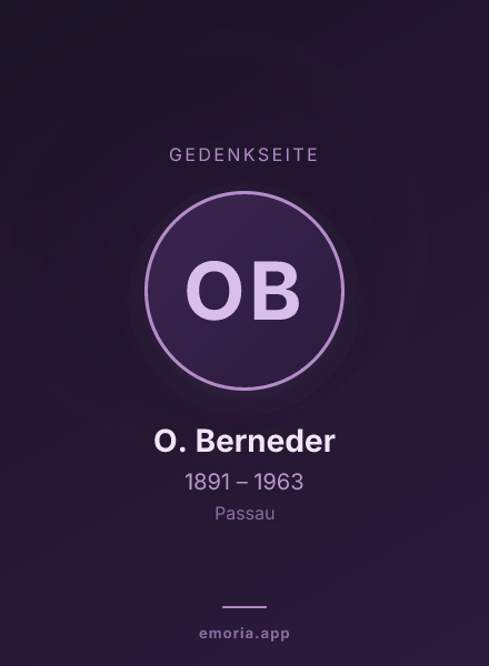 Gedenkportrait von O. Berneder