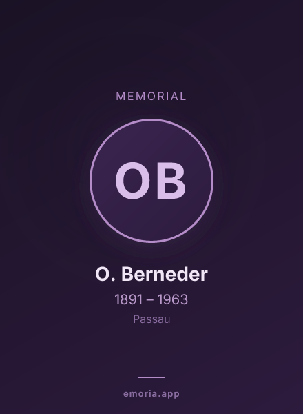 Memorial portrait of O. Berneder